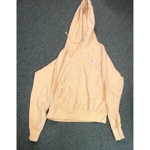 Champion Reverse Weave Hoodie Mens S Peach Apricot Orange Pastel Pullover Logo